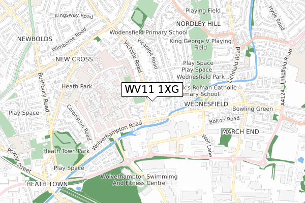 WV11 1XG map - small scale - OS Open Zoomstack (Ordnance Survey)