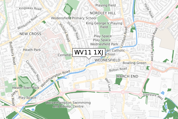 WV11 1XJ map - small scale - OS Open Zoomstack (Ordnance Survey)