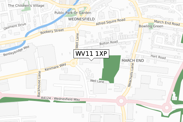 WV11 1XP map - large scale - OS Open Zoomstack (Ordnance Survey)