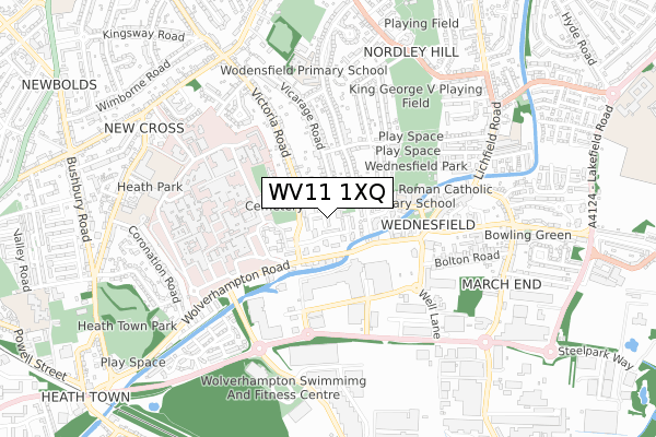 WV11 1XQ map - small scale - OS Open Zoomstack (Ordnance Survey)