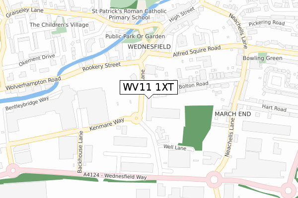 WV11 1XT map - large scale - OS Open Zoomstack (Ordnance Survey)