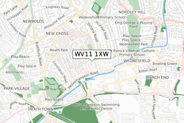 WV11 1XW map - small scale - OS Open Zoomstack (Ordnance Survey) WV11 1XW map - small scale - OS Open Zoomstack (Ordnance Survey)