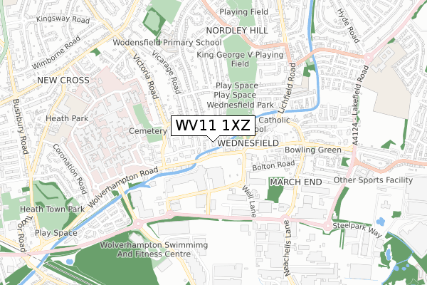 WV11 1XZ map - small scale - OS Open Zoomstack (Ordnance Survey)