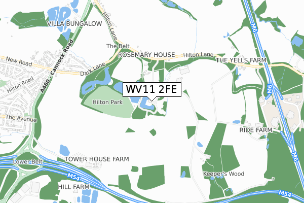 WV11 2FE map - small scale - OS Open Zoomstack (Ordnance Survey)