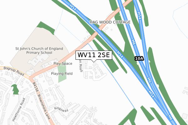 WV11 2SE map - large scale - OS Open Zoomstack (Ordnance Survey)