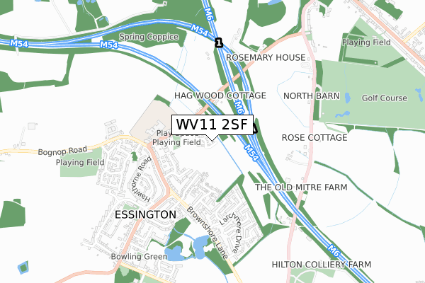 WV11 2SF map - small scale - OS Open Zoomstack (Ordnance Survey)