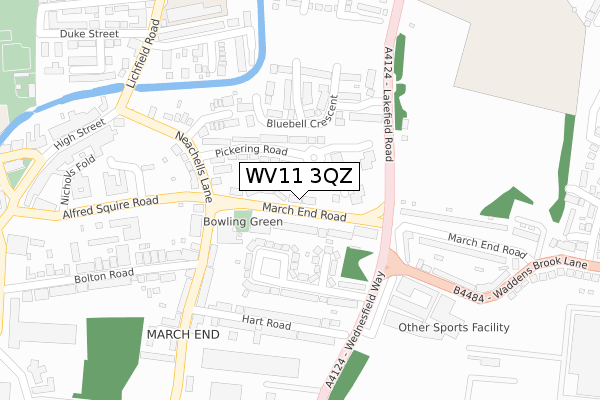 WV11 3QZ map - large scale - OS Open Zoomstack (Ordnance Survey)