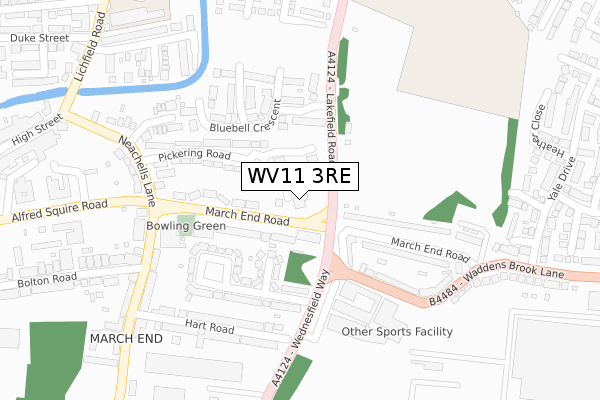 WV11 3RE map - large scale - OS Open Zoomstack (Ordnance Survey)