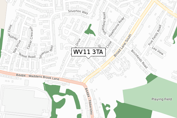 WV11 3TA map - large scale - OS Open Zoomstack (Ordnance Survey)