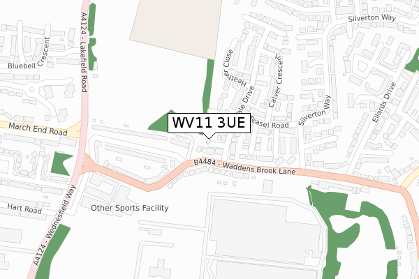 WV11 3UE map - large scale - OS Open Zoomstack (Ordnance Survey)