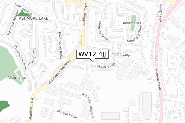 WV12 4JJ map - large scale - OS Open Zoomstack (Ordnance Survey)