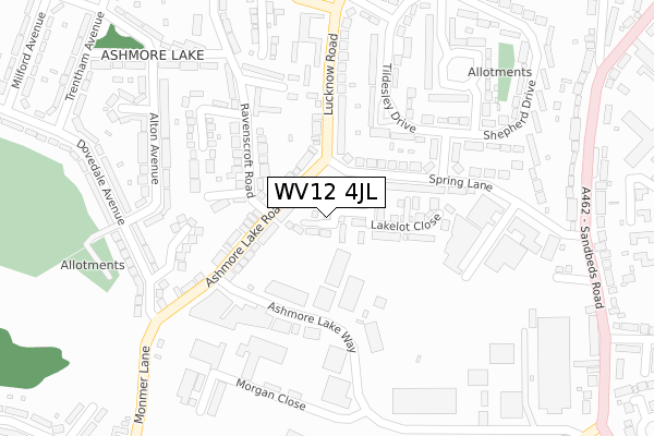 WV12 4JL map - large scale - OS Open Zoomstack (Ordnance Survey)