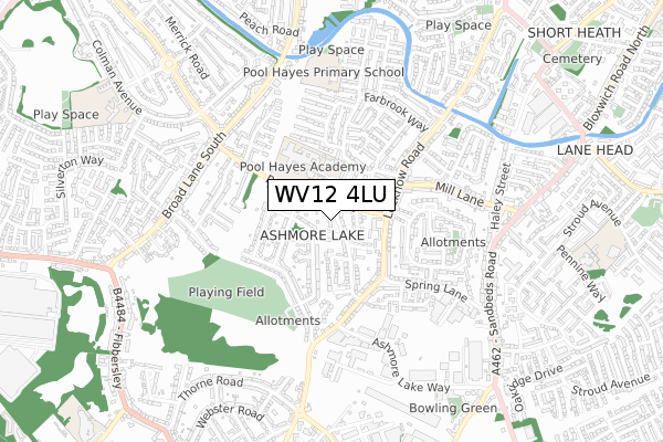 WV12 4LU map - small scale - OS Open Zoomstack (Ordnance Survey)