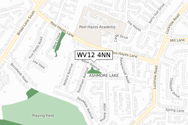 WV12 4NN map - large scale - OS Open Zoomstack (Ordnance Survey)