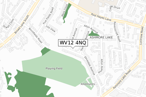 WV12 4NQ map - large scale - OS Open Zoomstack (Ordnance Survey)