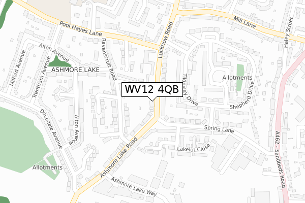 WV12 4QB map - large scale - OS Open Zoomstack (Ordnance Survey)