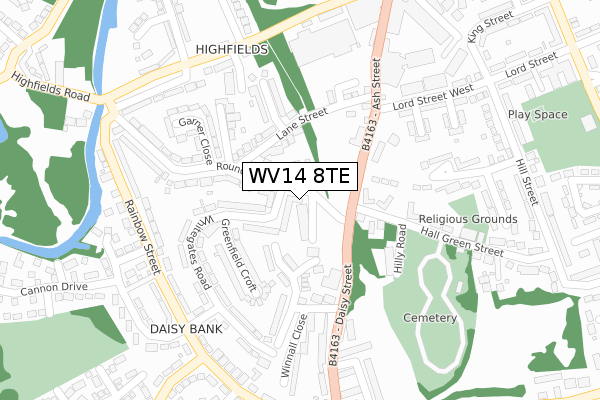 WV14 8TE map - large scale - OS Open Zoomstack (Ordnance Survey) WV14 8TE map - large scale - OS Open Zoomstack (Ordnance Survey)