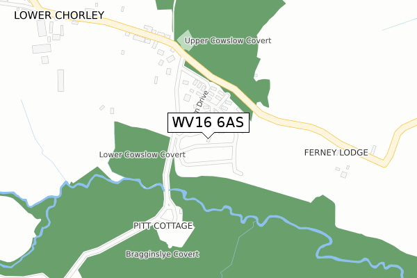 WV16 6AS map - large scale - OS Open Zoomstack (Ordnance Survey)