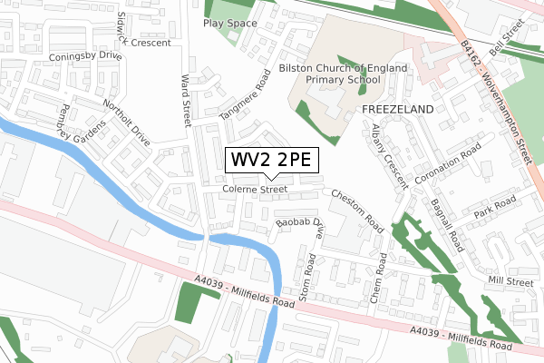 WV2 2PE map - large scale - OS Open Zoomstack (Ordnance Survey)