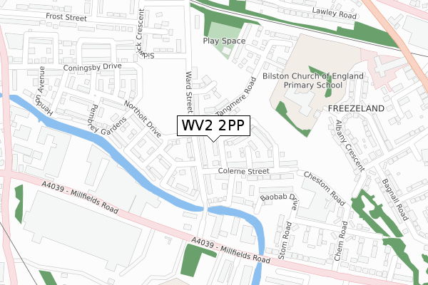 WV2 2PP map - large scale - OS Open Zoomstack (Ordnance Survey)