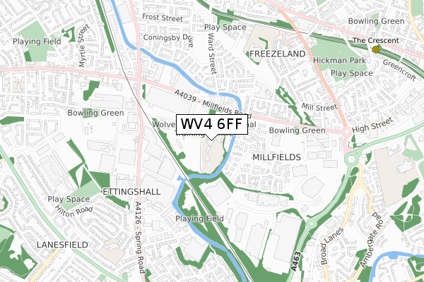 WV4 6FF map - small scale - OS Open Zoomstack (Ordnance Survey)