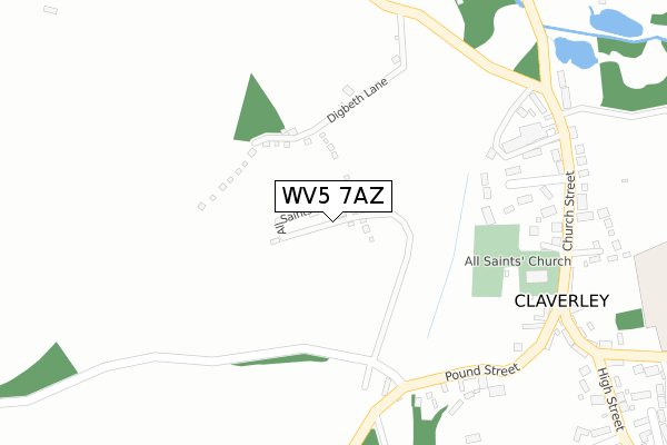 WV5 7AZ map - large scale - OS Open Zoomstack (Ordnance Survey)