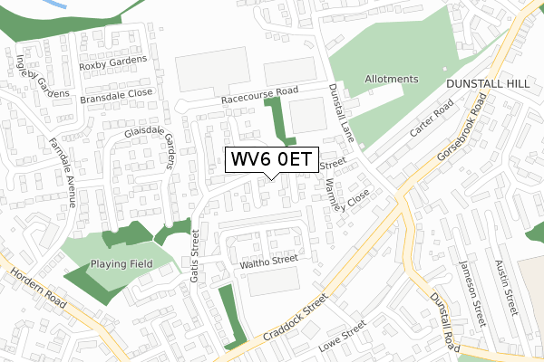 WV6 0ET map - large scale - OS Open Zoomstack (Ordnance Survey)