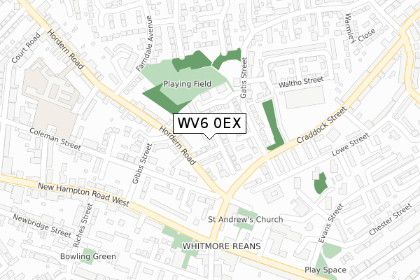 WV6 0EX map - large scale - OS Open Zoomstack (Ordnance Survey)