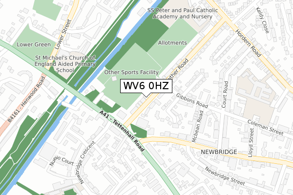 WV6 0HZ map - large scale - OS Open Zoomstack (Ordnance Survey)