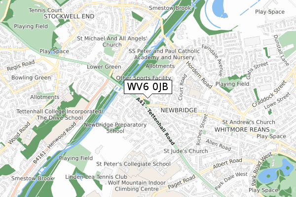 WV6 0JB map - small scale - OS Open Zoomstack (Ordnance Survey)