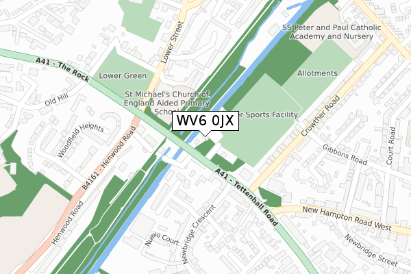 WV6 0JX map - large scale - OS Open Zoomstack (Ordnance Survey)