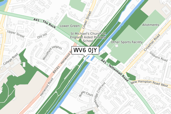 WV6 0JY map - large scale - OS Open Zoomstack (Ordnance Survey)