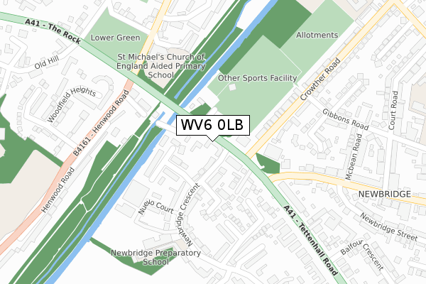 WV6 0LB map - large scale - OS Open Zoomstack (Ordnance Survey)