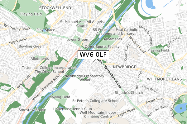 WV6 0LF map - small scale - OS Open Zoomstack (Ordnance Survey)