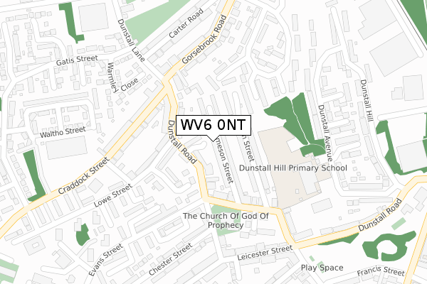 WV6 0NT map - large scale - OS Open Zoomstack (Ordnance Survey)