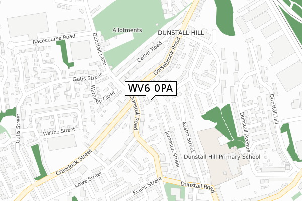 WV6 0PA map - large scale - OS Open Zoomstack (Ordnance Survey)
