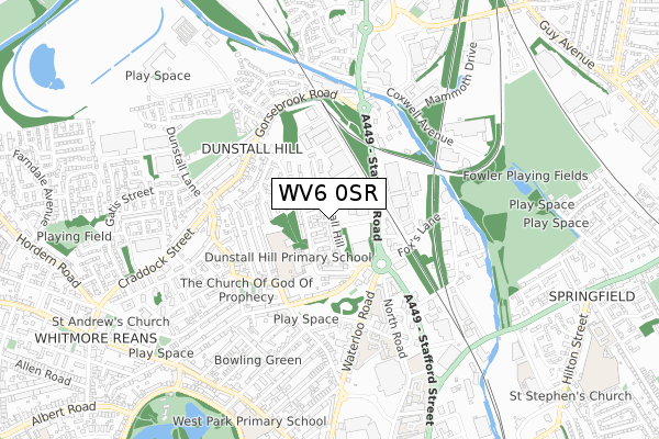 WV6 0SR map - small scale - OS Open Zoomstack (Ordnance Survey)
