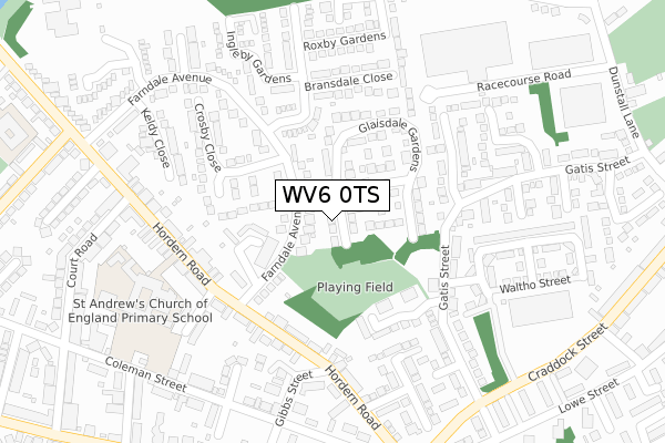 WV6 0TS map - large scale - OS Open Zoomstack (Ordnance Survey)