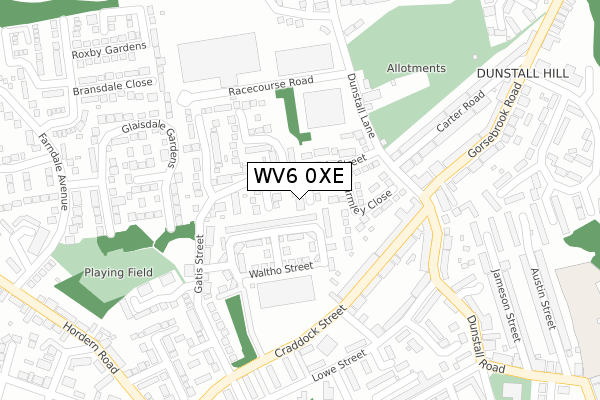 WV6 0XE map - large scale - OS Open Zoomstack (Ordnance Survey)