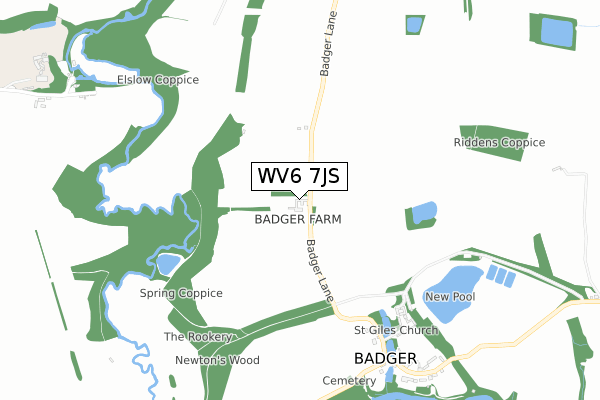 WV6 7JS map - small scale - OS Open Zoomstack (Ordnance Survey)