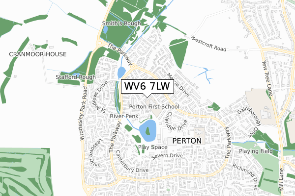 WV6 7LW map - small scale - OS Open Zoomstack (Ordnance Survey)