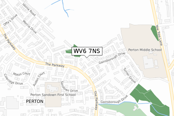 WV6 7NS map - large scale - OS Open Zoomstack (Ordnance Survey)