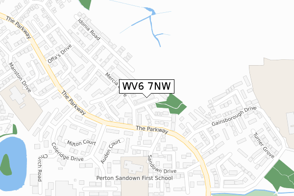 WV6 7NW map - large scale - OS Open Zoomstack (Ordnance Survey)