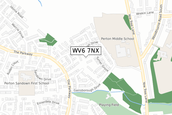 WV6 7NX map - large scale - OS Open Zoomstack (Ordnance Survey)