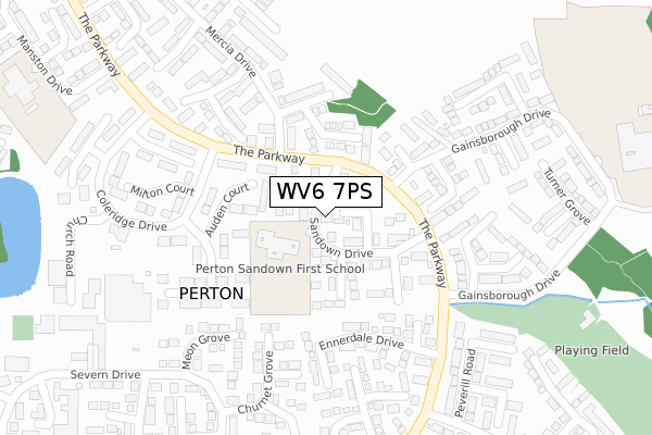 WV6 7PS map - large scale - OS Open Zoomstack (Ordnance Survey)