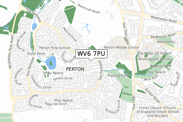 WV6 7PU map - small scale - OS Open Zoomstack (Ordnance Survey)