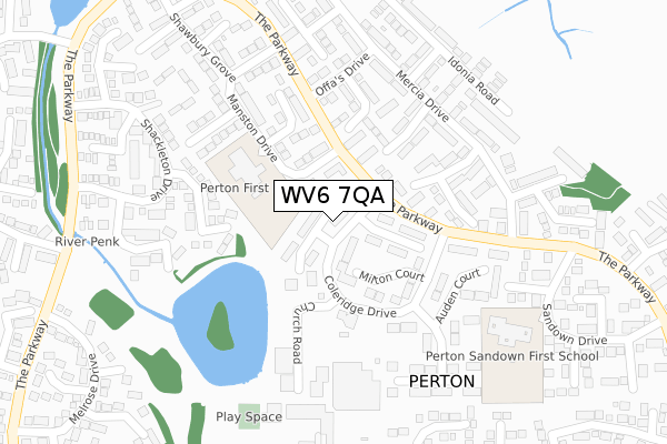 WV6 7QA map - large scale - OS Open Zoomstack (Ordnance Survey)