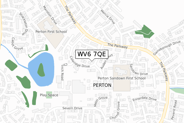 WV6 7QE map - large scale - OS Open Zoomstack (Ordnance Survey)