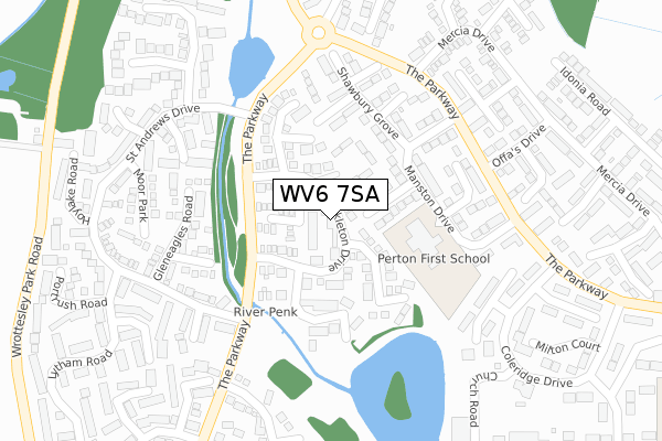 WV6 7SA map - large scale - OS Open Zoomstack (Ordnance Survey)