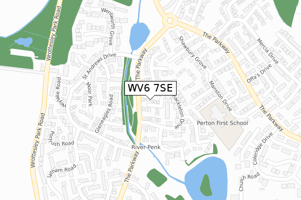 WV6 7SE map - large scale - OS Open Zoomstack (Ordnance Survey)